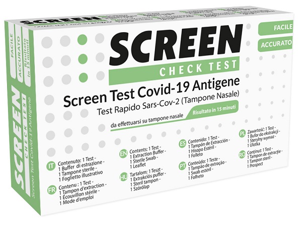 SCREEN TEST AUTODIAGNOSTICO ANTIGENICO RAPIDO COVID-19 SARS-COV-2 TAMPONI NASALI SELFTEST COVID TEST ANTIGENE SCREEN - goldeneffe.it