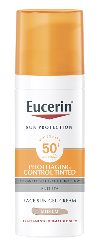 EUCERIN SUN PHOTOAGING CONTROL TINTED GEL CREME SPF50+ MEDIUM 50 ML - goldeneffe.it