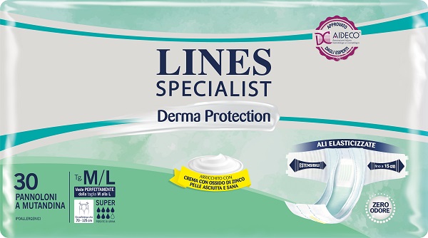 PANNOLONE A MUTANDINA LINES SPECIALIST DERMA SUPER M/L 30 PEZZI - goldeneffe.it