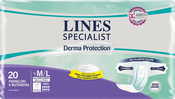 PANNOLONE A MUTANDINA LINES SPECIALIST DERMA MAXI M/L 20 PEZZI - goldeneffe.it