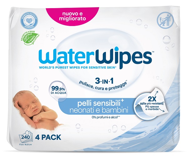 WATERWIPES BIO 4 X 60 PEZZI - goldeneffe.it