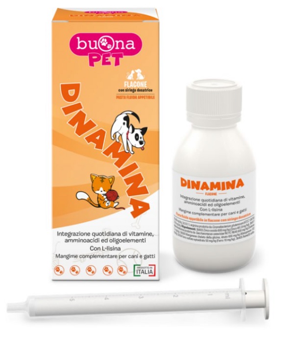 DINAMINA CANI GATTI FLACONE CON SIRINGA DOSATRICE IN PASTA 60 G BUONAPET - goldeneffe.it