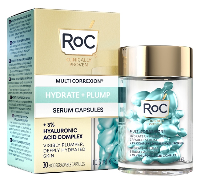 ROC MULTI CORREXION HYDRATE+ PLUMP SIERO VISO IN CAPSULE 30 CAPSULE - goldeneffe.it