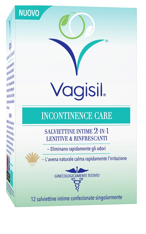 VAGISIL INCONTINENCE CARE SALVIETTINE INTIME 2IN1 LENITIVE & RINFRESCANTI 12 PEZZI - goldeneffe.it