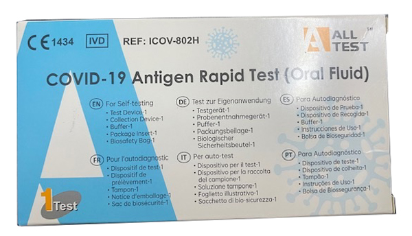 TEST ANTIGENICO RAPIDO COVID-19 ALLTEST AUTODIAGNOSTICO DETERMINAZIONE QUALITATIVA ANTIGENI SARS-COV-2 IN CAMPIONI SALIVARI MEDIANTE IMMUNOCROMATOGRAFIA - goldeneffe.it