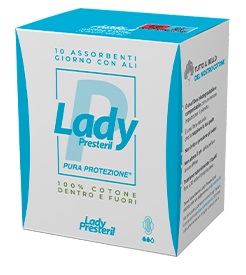 LADY PRESTERIL ASSORBENTI GIORNO CON ALI RIPIEGATI BIODEGRADABILI 10 PEZZI - goldeneffe.it