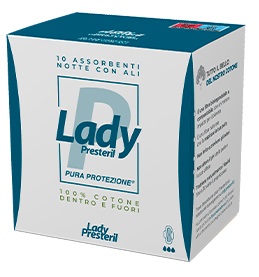 LADY PRESTERIL ASSORBENTI NOTTE CON ALI RIPIEGATI BIODEGRADABILI 10 PEZZI - goldeneffe.it