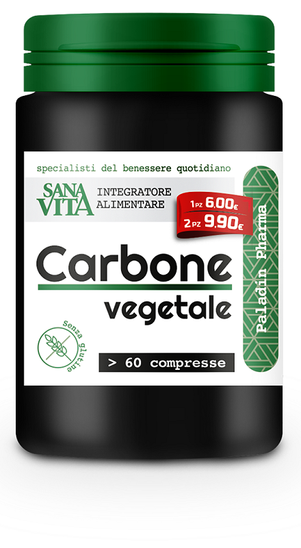 SANAVITA CARBONE VEGETALE 60 COMPRESSE - goldeneffe.it