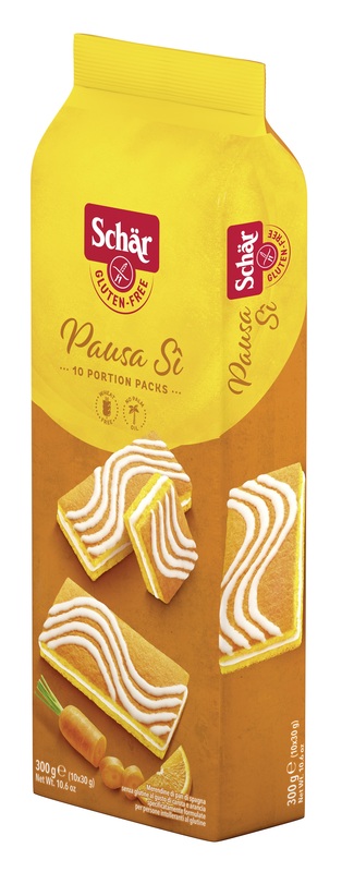 SCHAR PAUSA SI' MERENDINE DI PAN DI SPAGNA AL GUSTO DI CAROTA E ARANCIA 10 PORZIONI DA 30 G - goldeneffe.it
