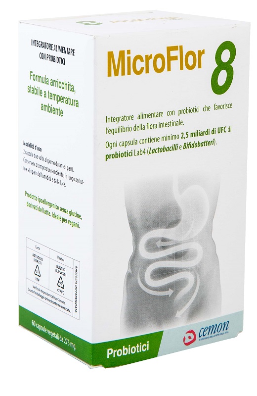 MICROFLOR 8 60 CAPSULE VEGETALI NO FRIGO - goldeneffe.it