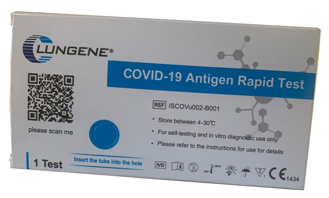 TEST ANTIGENICO RAPIDO COVID-19 CLUNGENE AUTODIAGNOSTICO DETERMINAZIONE QUALITATIVA ANTGENI SARS-COV-2 IN TAMPONI NASALI MEDIANTE IMMUNOCROMATOGRAFIA - goldeneffe.it
