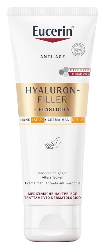 EUCERIN HYALURON FILLER + ELASTICITY CREMA MANI ANTI MACCHIE 75 ML - goldeneffe.it