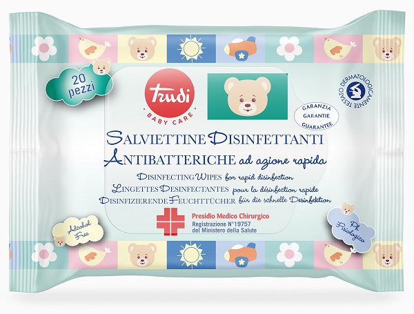 TRUDI BABY CARE SALVIETTINE DISINFETTANTI PMC 20 PEZZI - goldeneffe.it