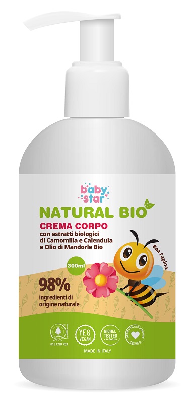 BABYSTAR CREMA CORPO NATURAL BIO 300 ML - goldeneffe.it