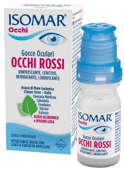 ISOMAR OCCHI ROSSI GOCCE OCULARI ACIDO IALURONICO 0,20% 10 ML - goldeneffe.it