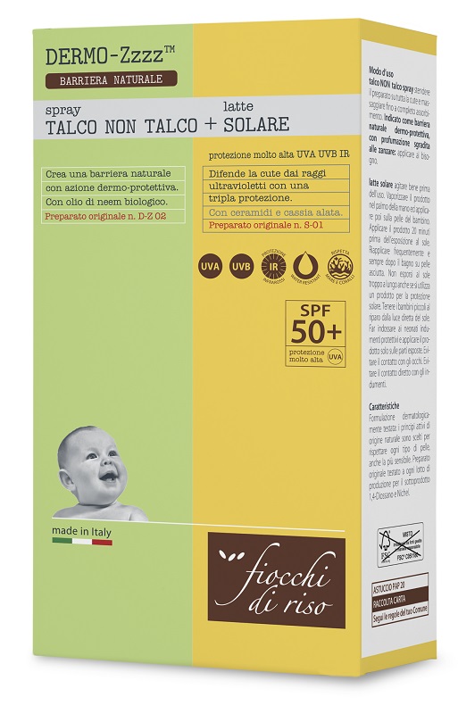 FIOCCHI DI RISO BIPACCO TALCO NON TALCO SPRAY 100 ML + LATTE SOLARE 50+ 140 ML - goldeneffe.it