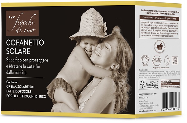 FIOCCHI DI RISO COFANETTO SOLARE 1 CREMA SOLARE 50+ 100 ML + LATTE DOPOSOLE 140 ML - goldeneffe.it